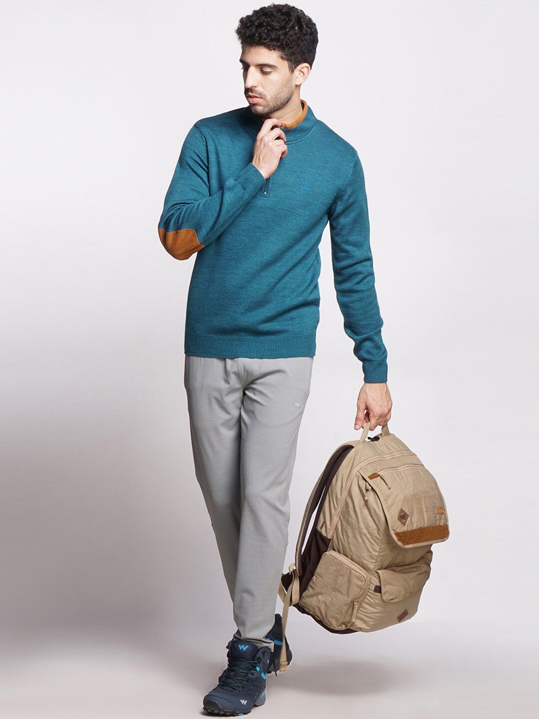  Wildcraft Men Teal Acrylic Sweatshirt