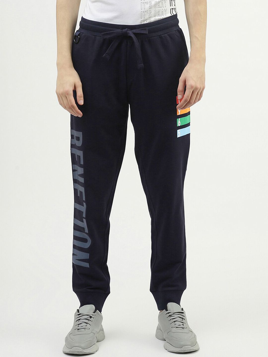  United Colors Of Benetton Men Printed Cotton Joggers