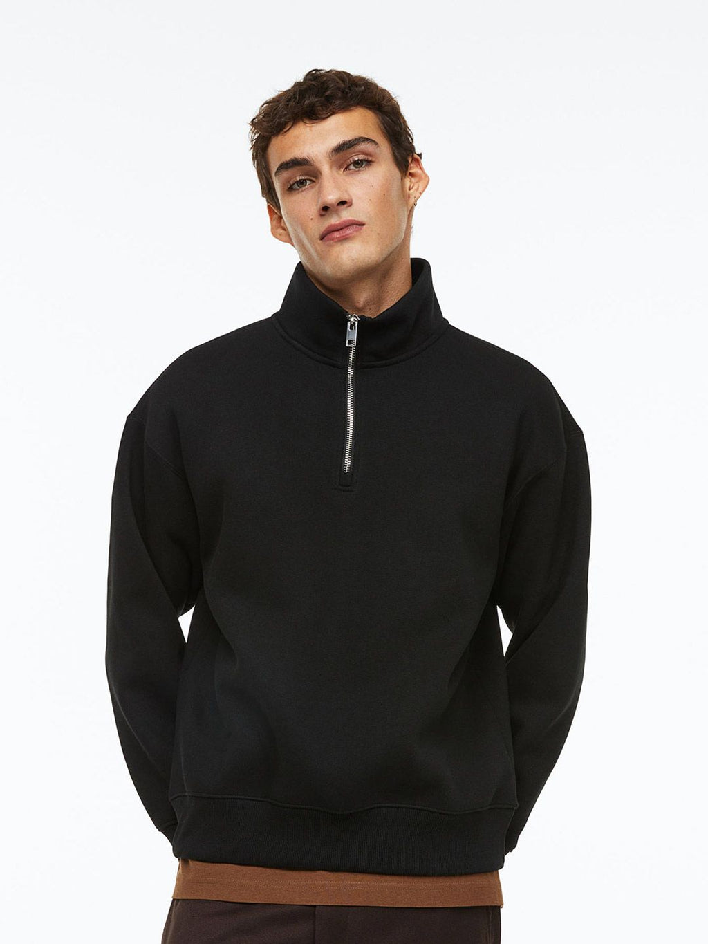  H&M Men Relaxed Fit Zip-Top Sweatshirt