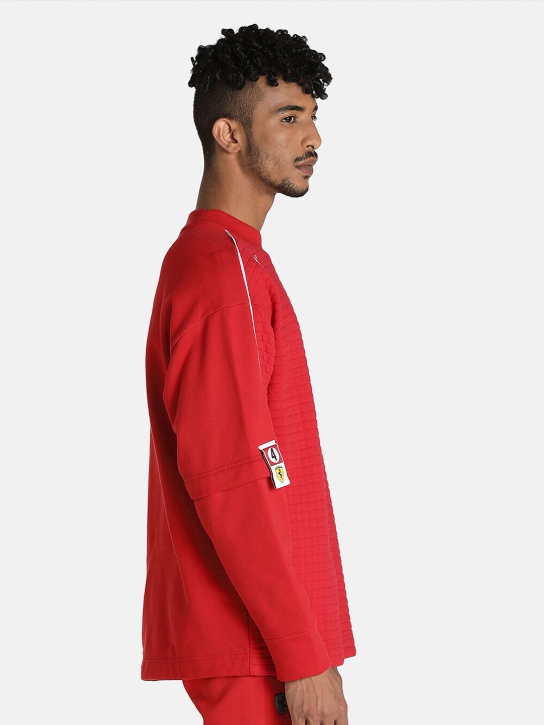  PUMA Motorsport Men Red Ferrari Race Statement Crew Solid Motor Sports Sweatshirt