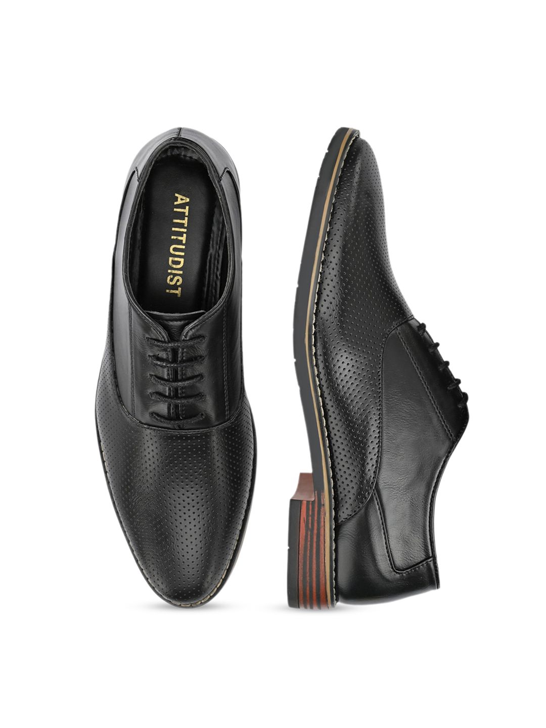  ATTITUDIST Men Textured Formal Oxfords