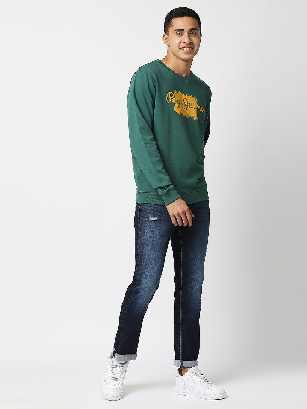  Pepe Jeans Men Green Printed Sweatshirt