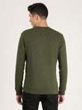  Wrangler Men Olive Green Solid Sweatshirt
