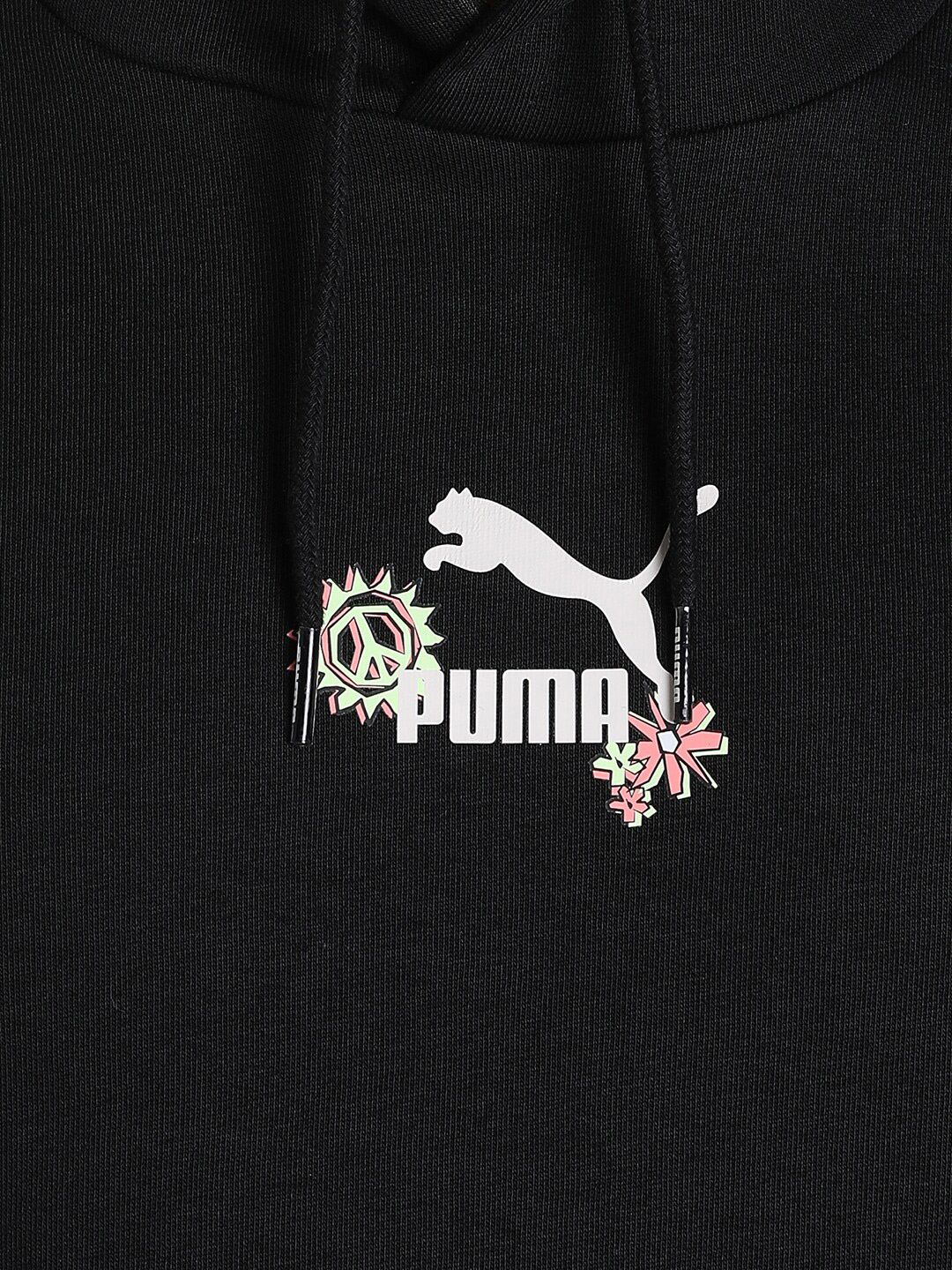 Puma X1DER FeelGood Logo Printed Cotton Hooded Sweatshirt