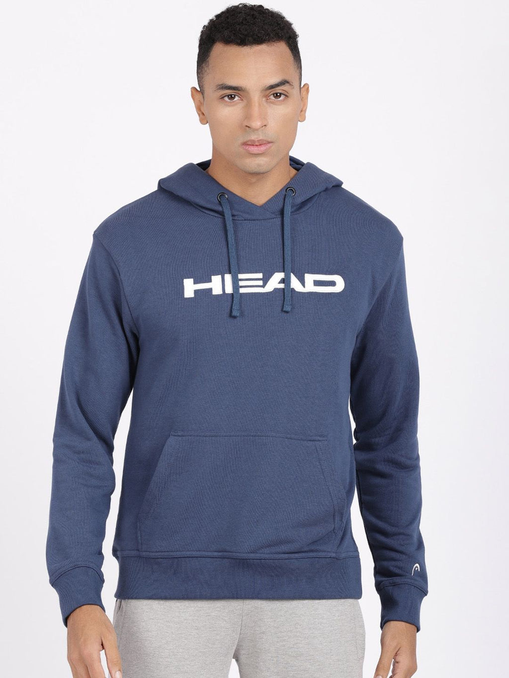  Head Men Blue Printed Hooded Sweatshirt