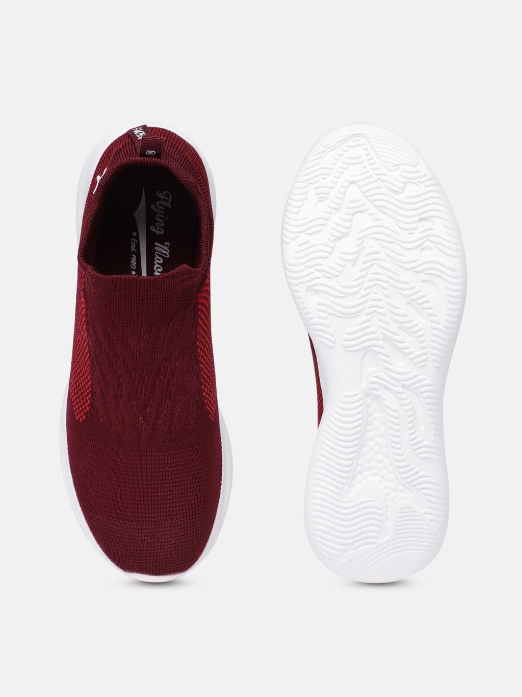  Flying Machine Men Burgundy Solid Lumin Walking Shoes