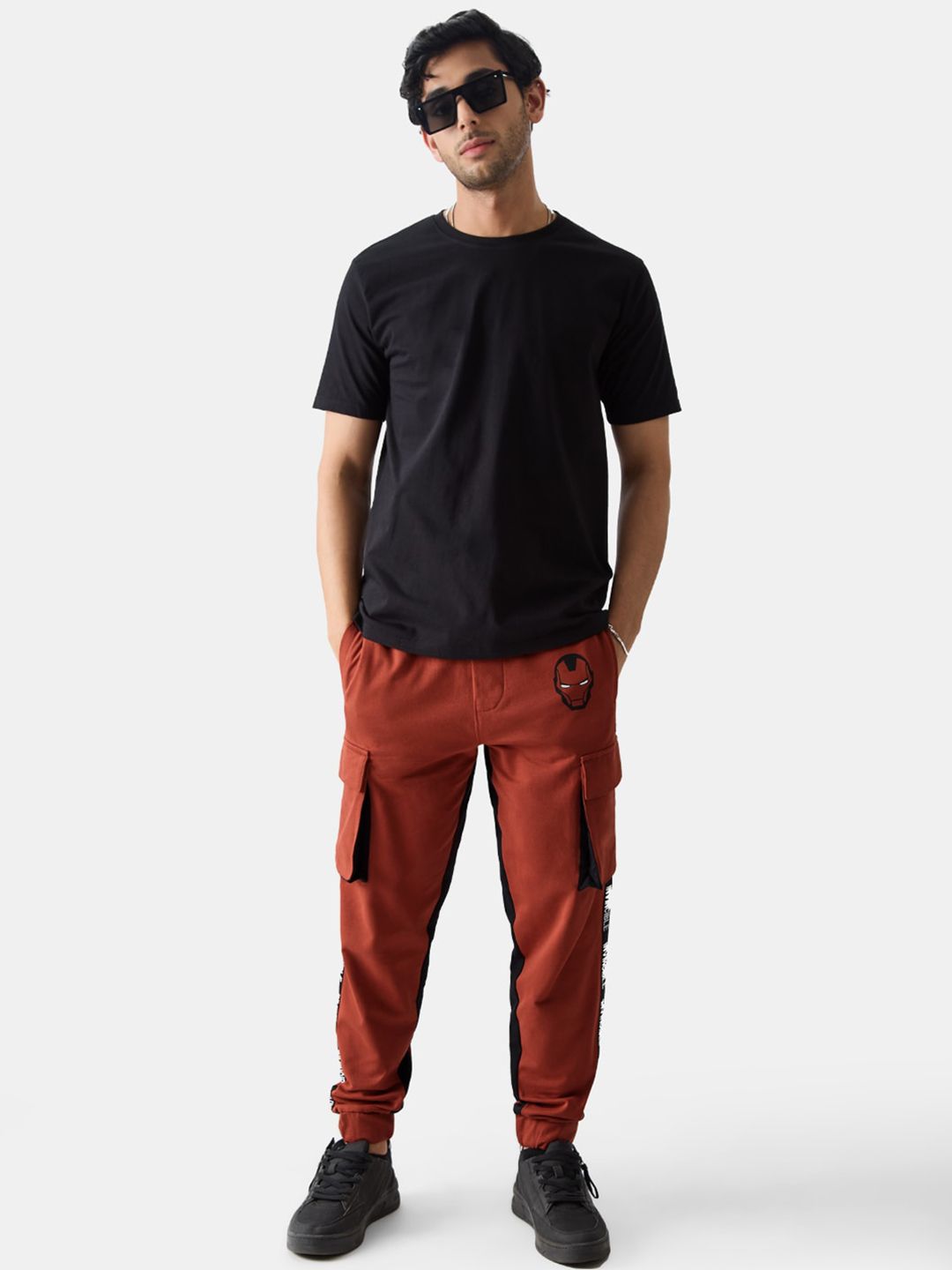  The Souled Store Men Red Iron Man Printed Joggers