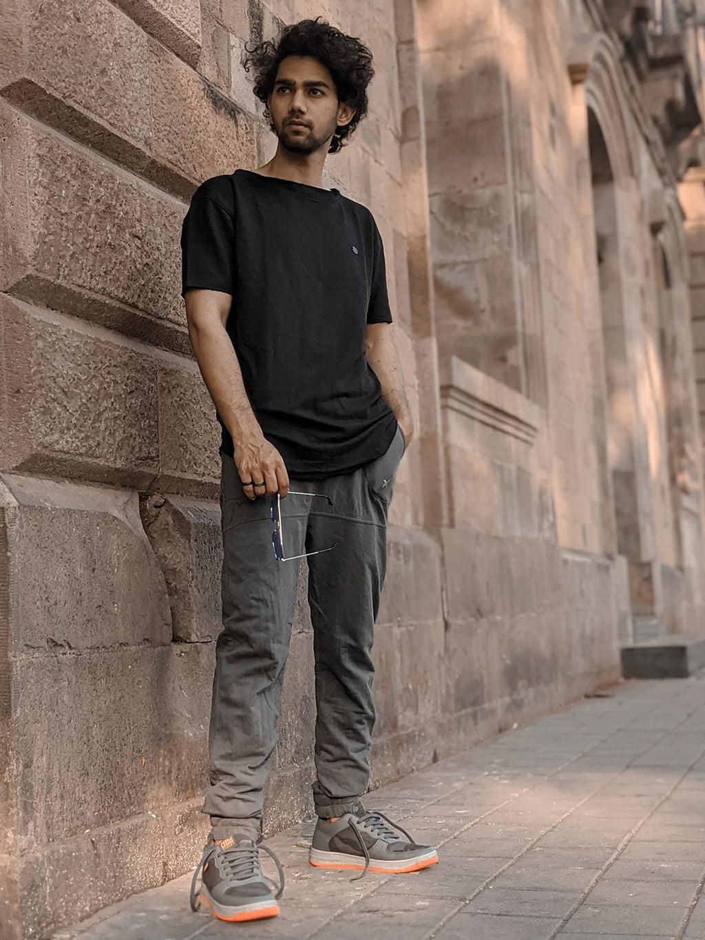  HRX By Hrithik Roshan Grey Drop-Crotch Joggers