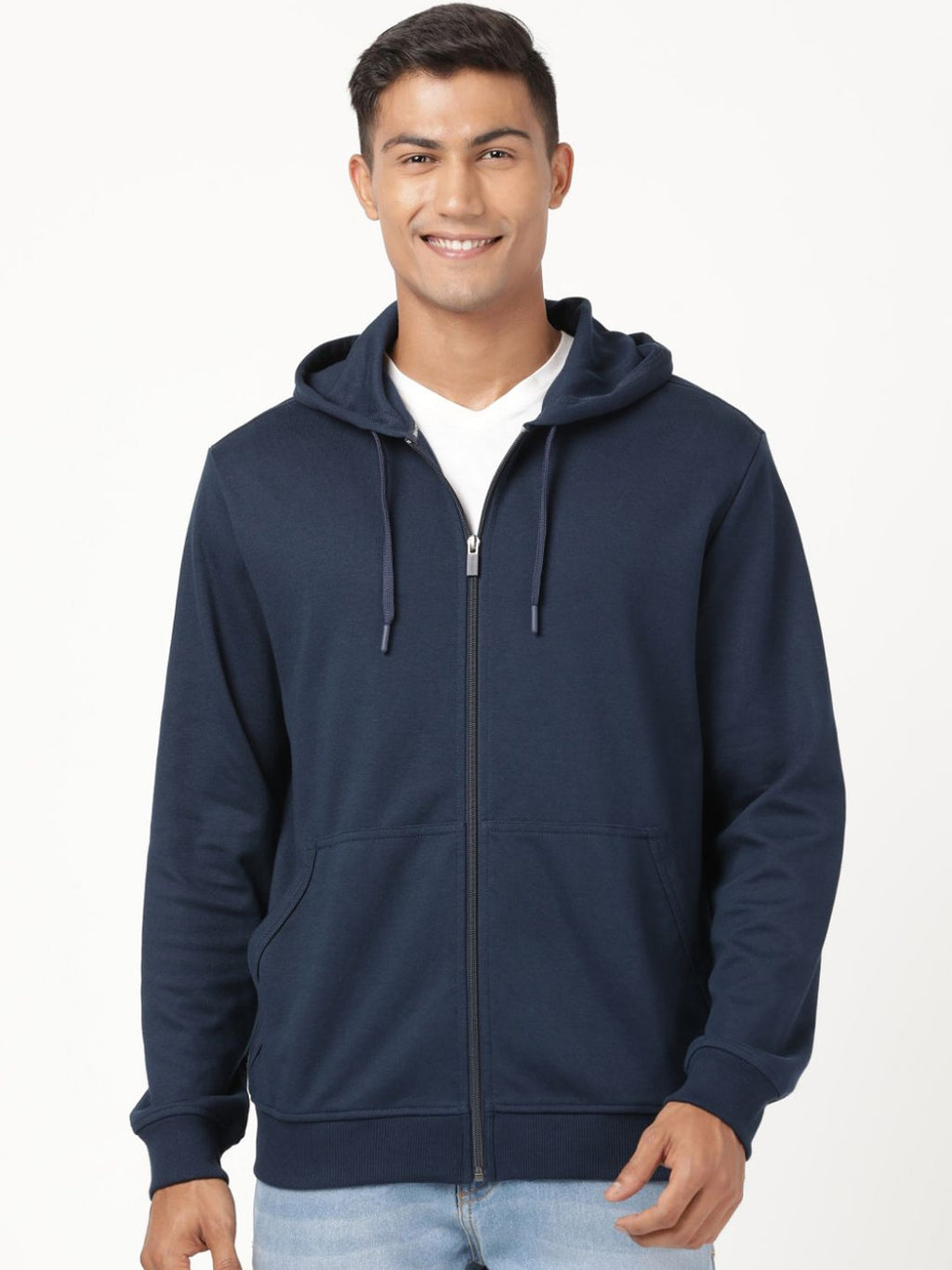  Jockey Men Blue Hooded Sweatshirt