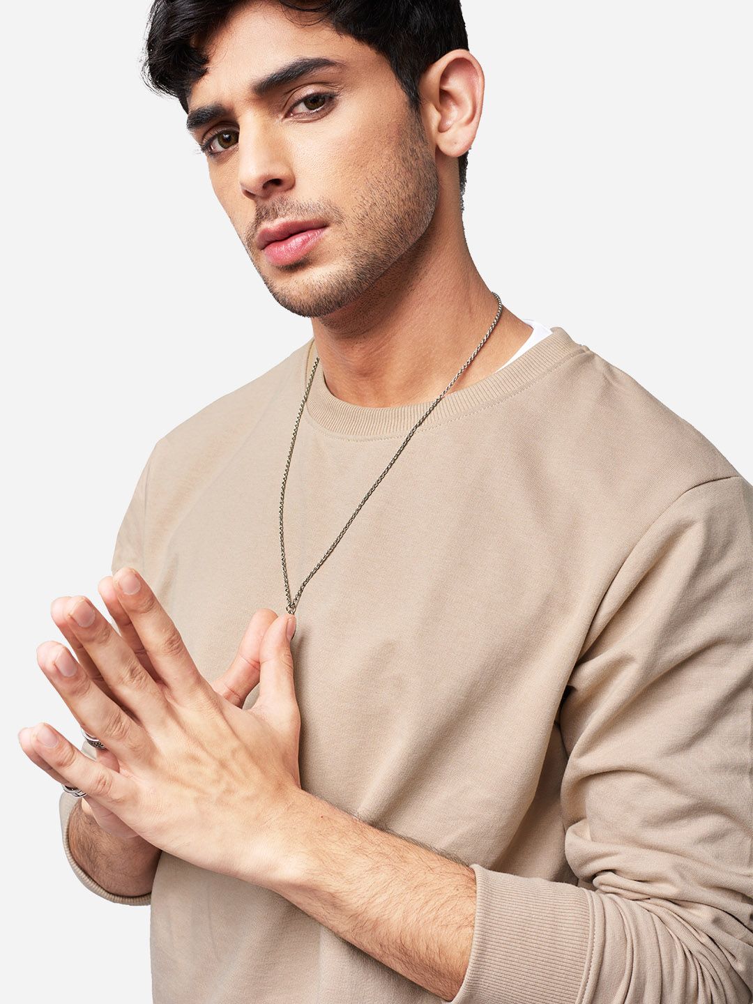 The Souled Store Men Rose Solid Cotton Pullover Sweatshirt