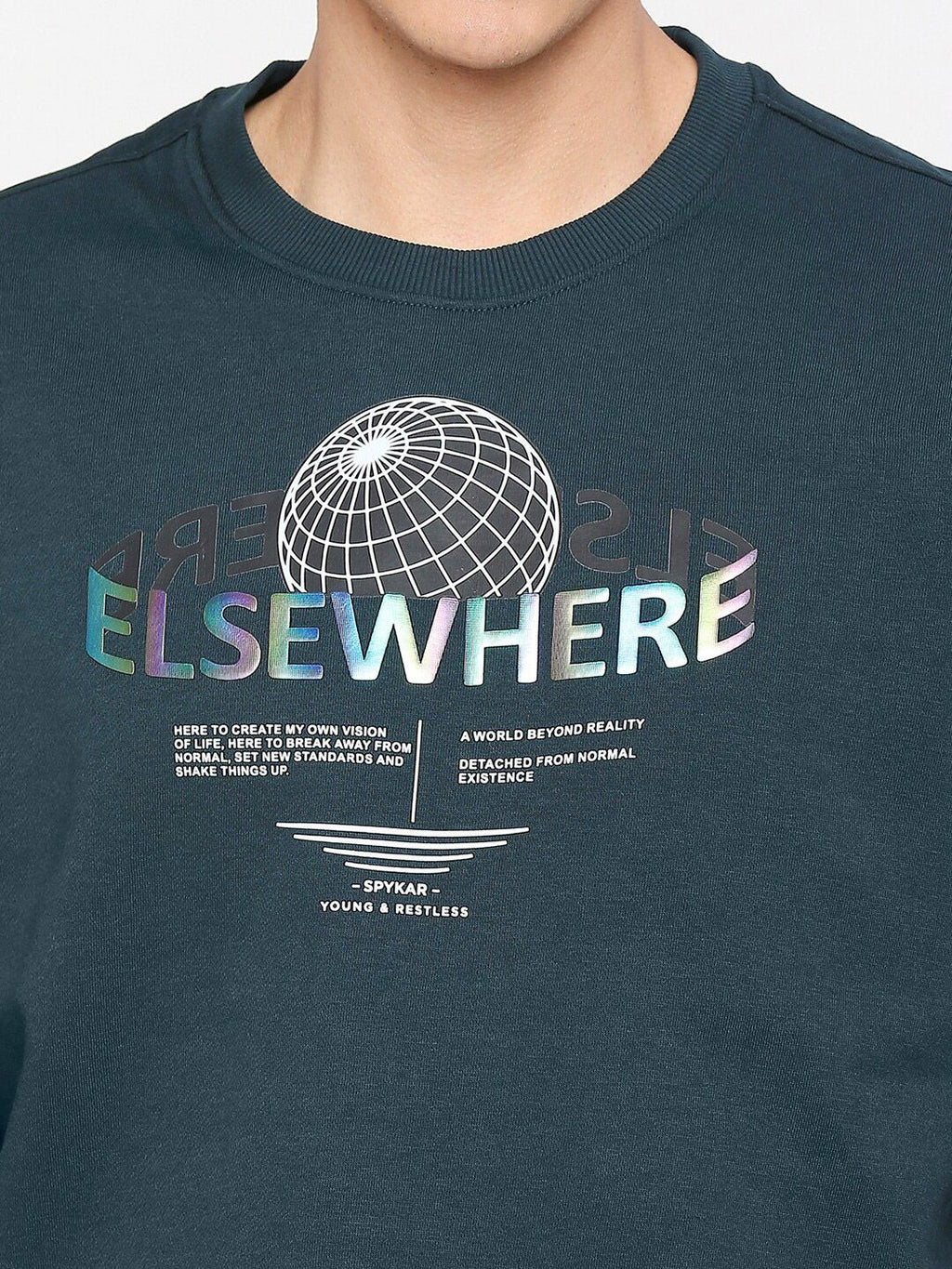  SPYKAR Graphic Printed Cotton Sweatshirt