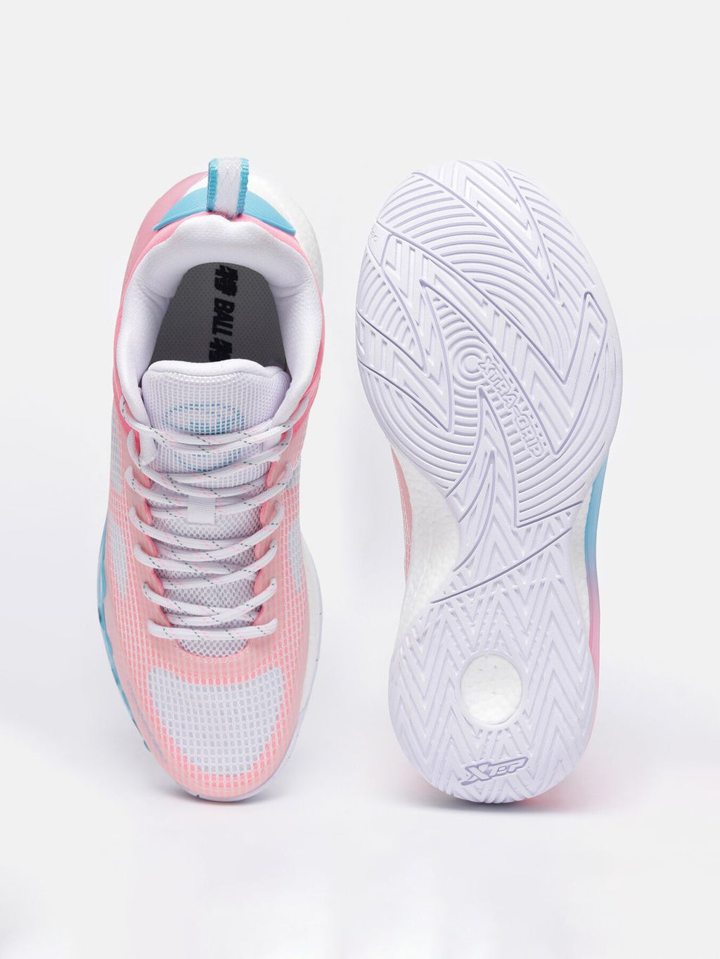  Xtep Men Pink Basketball Non-Marking Shoes