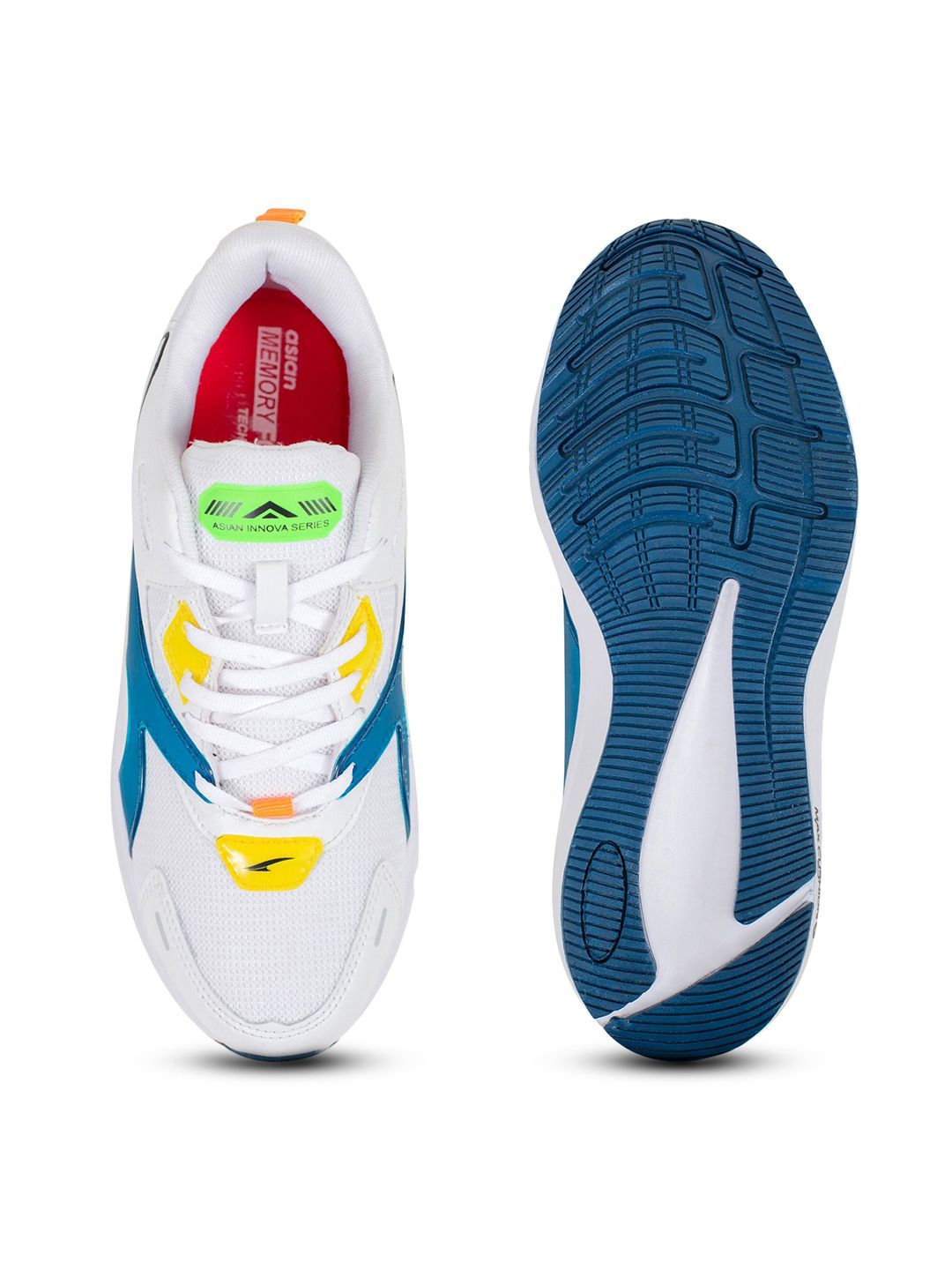  ASIAN Men White Mesh Running Non-Marking Shoes