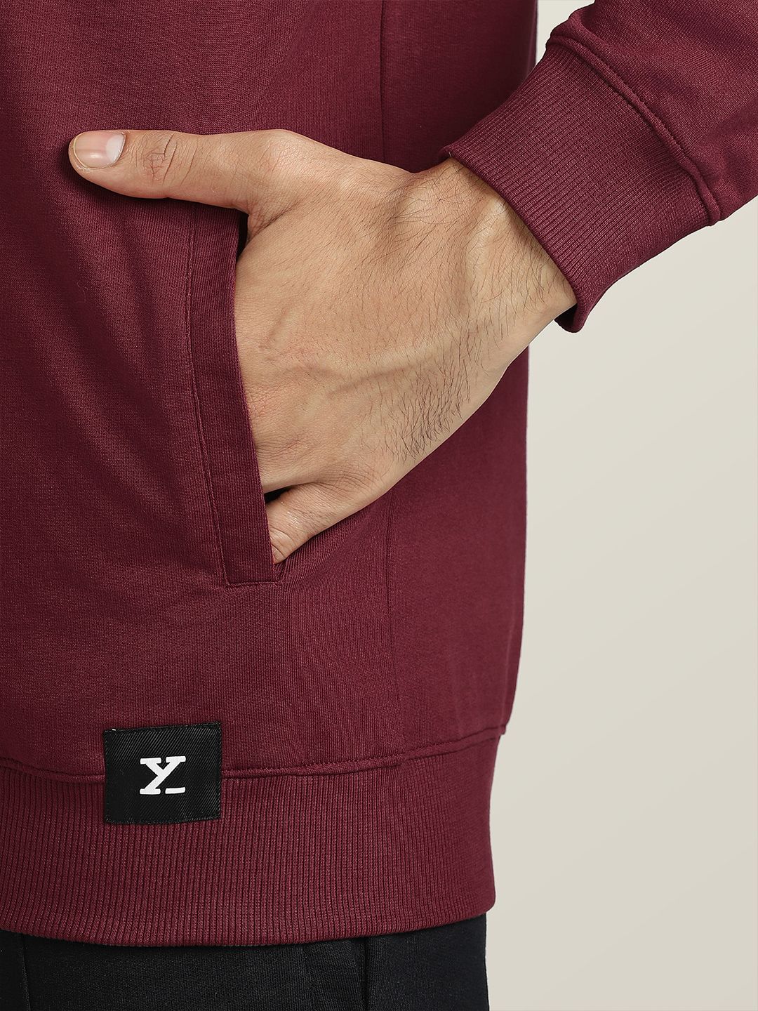  XYXX Front-Open Mock Collar Cotton Sweatshirt