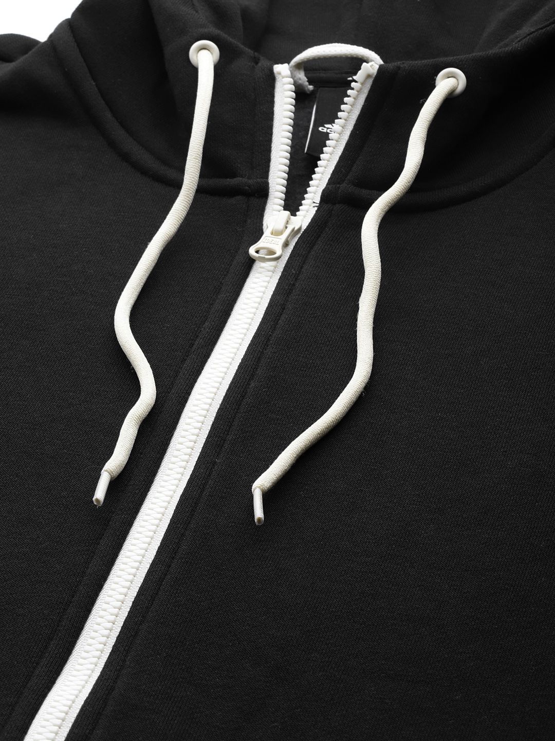  ADIDAS Men Black & Off-White FI Colourblocked FZ Hooded Training Sweatshirt