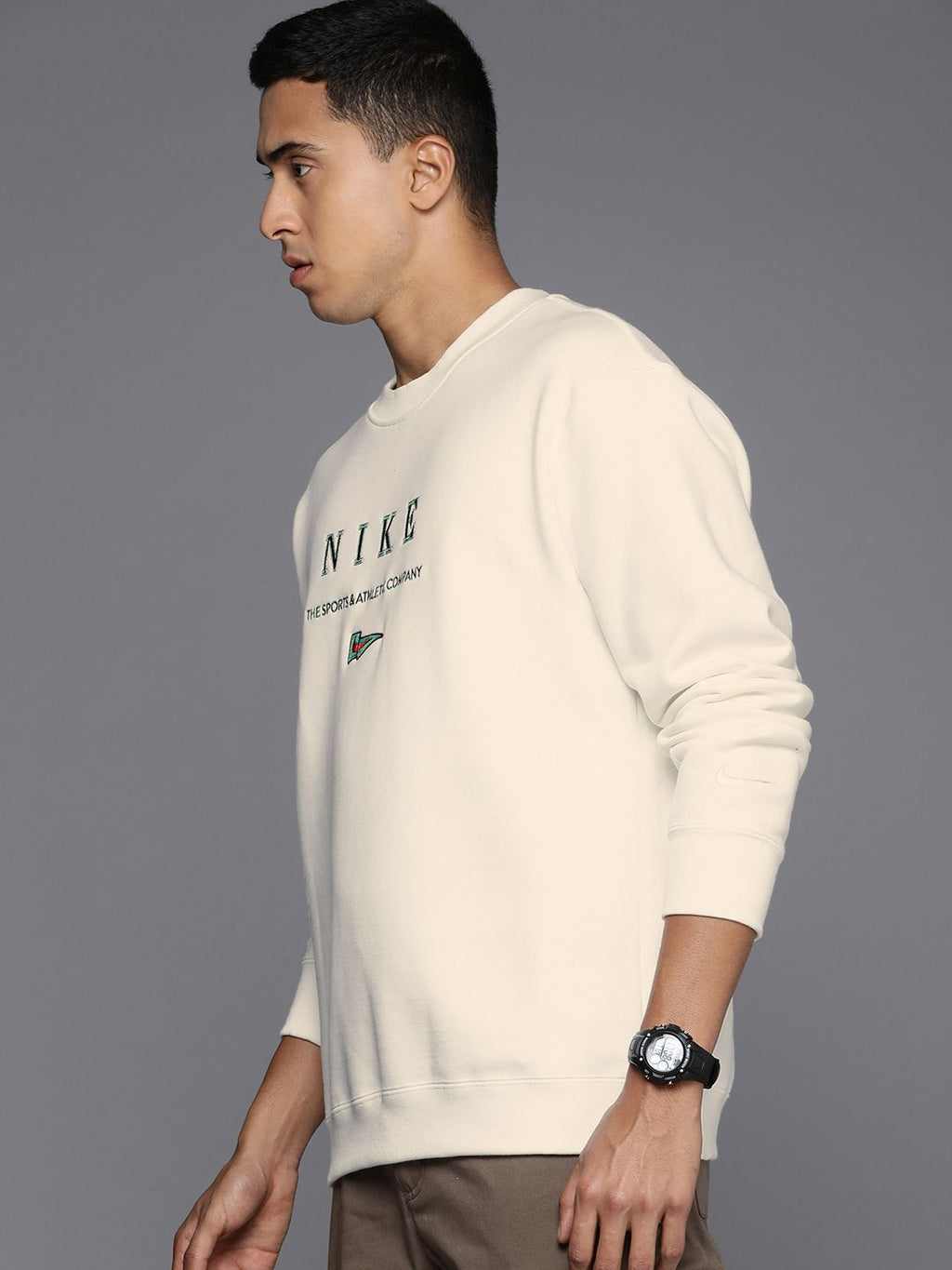  Nike Embroidered Brand Logo Loose Fit NSW CRW FLC HWYWT NCPS Sweatshirt