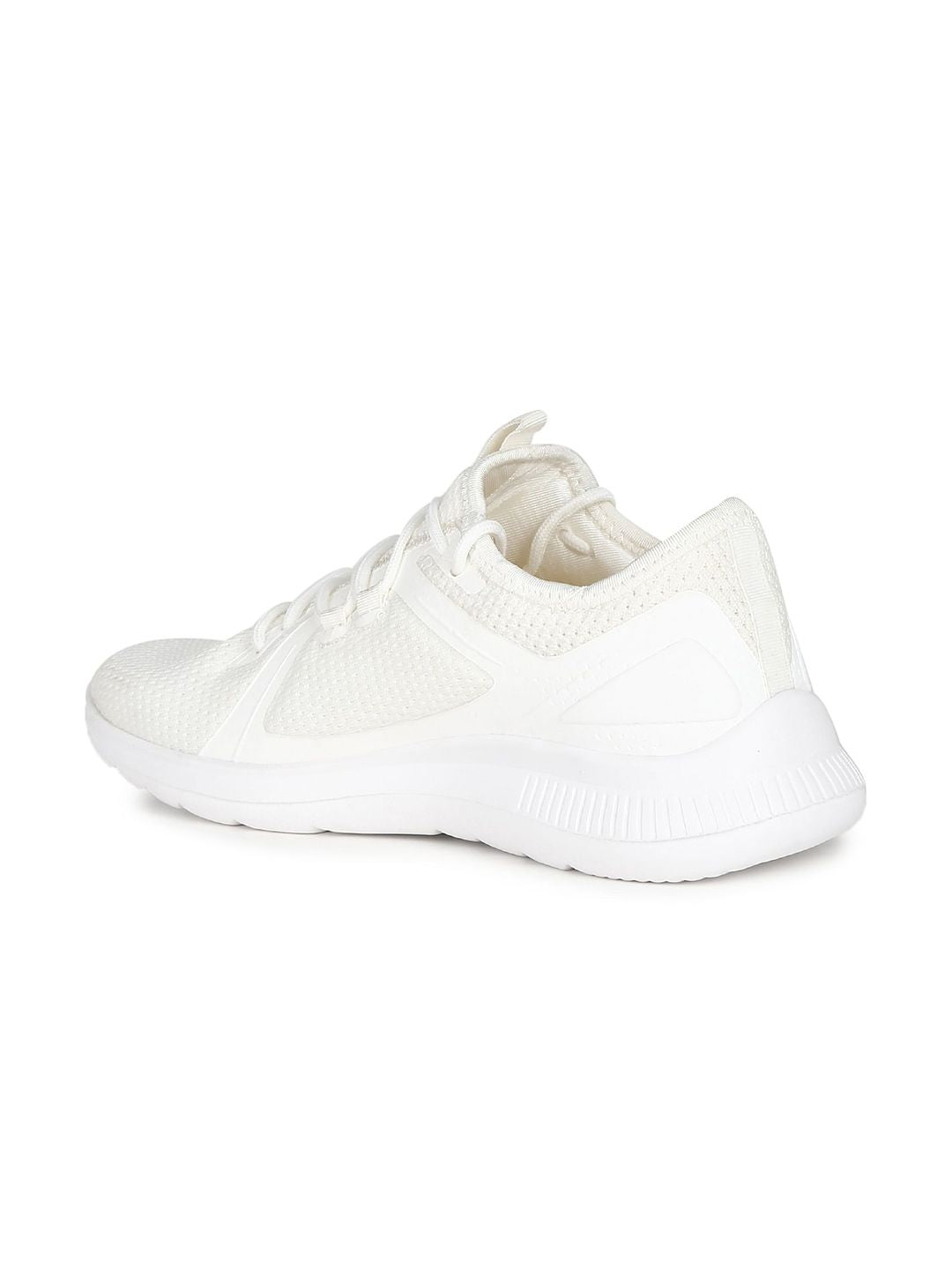 Flying Machine Men Lace-Up Mid-Top Off White Mesh Walking Shoes