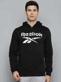  Reebok Men Black Printed Hooded Sweatshirt