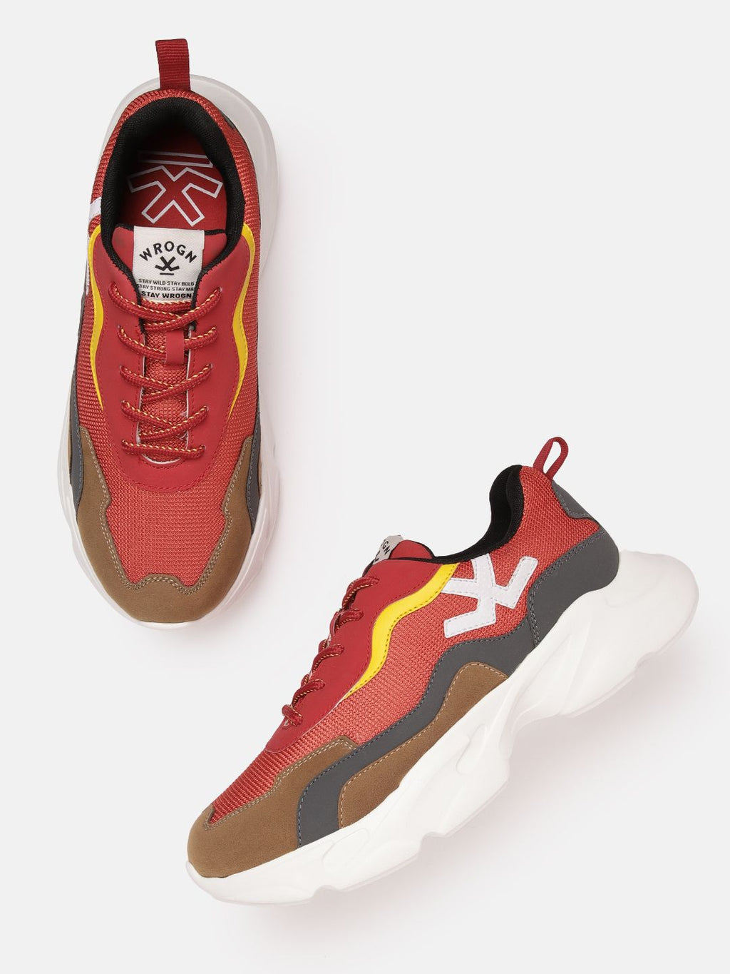  WROGN Men Colourblocked & Woven Design Running Shoes