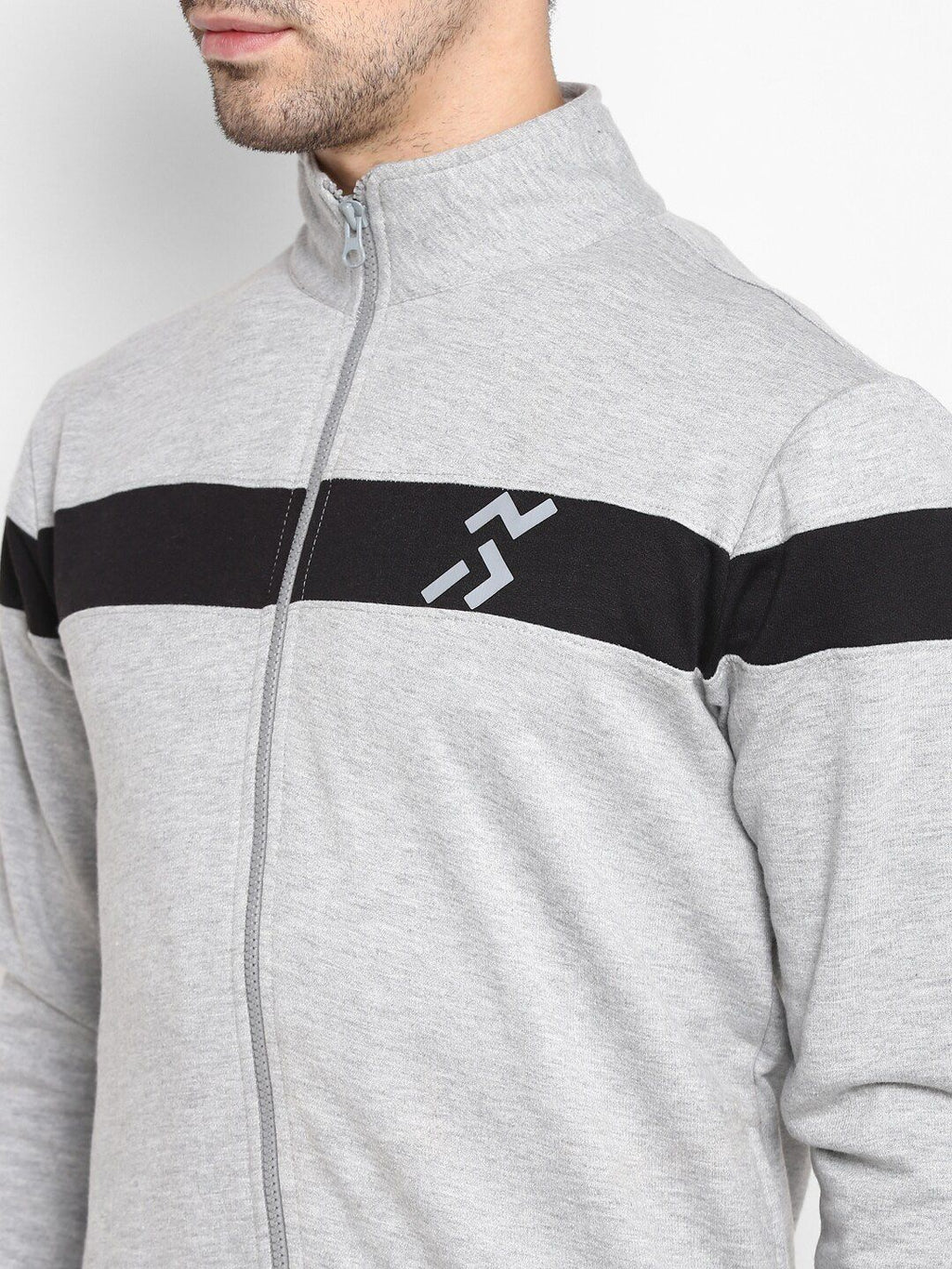  OFF LIMITS Men Grey Melange & Black Solid Track Suit