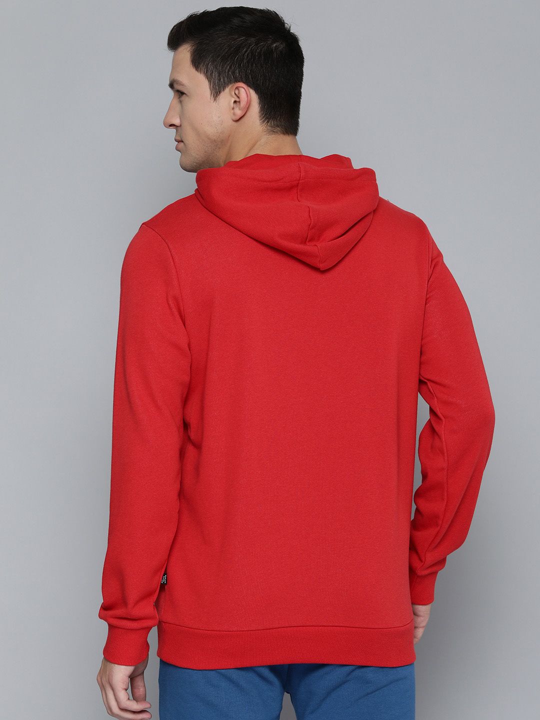  Puma Men Red Printed Hooded Essential Sweatshirt
