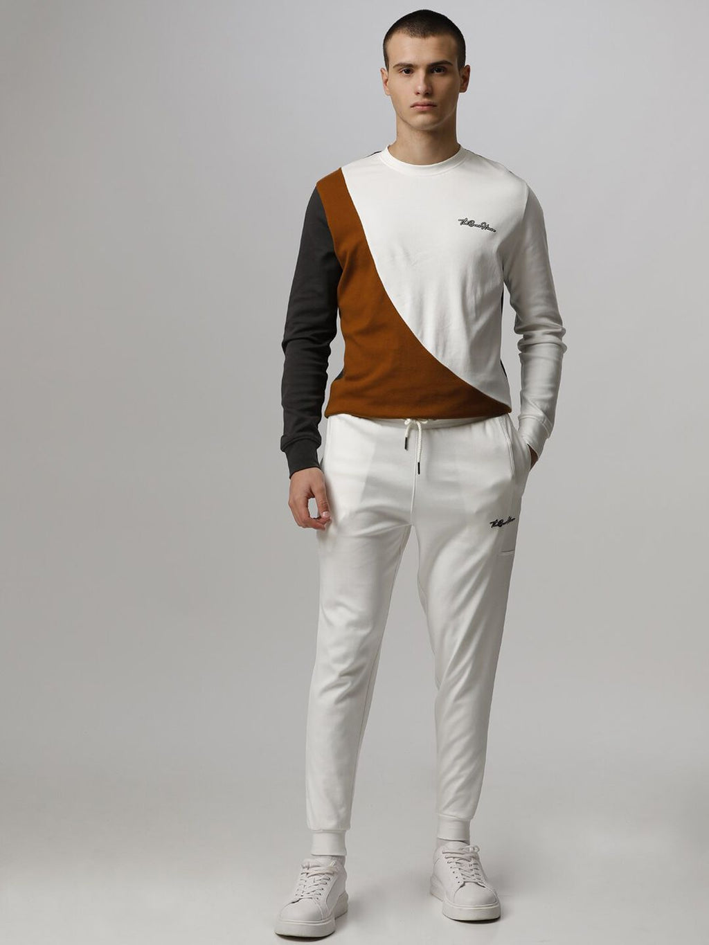  THE BEAR HOUSE Men Colourblocked Pure Cotton Tracksuits