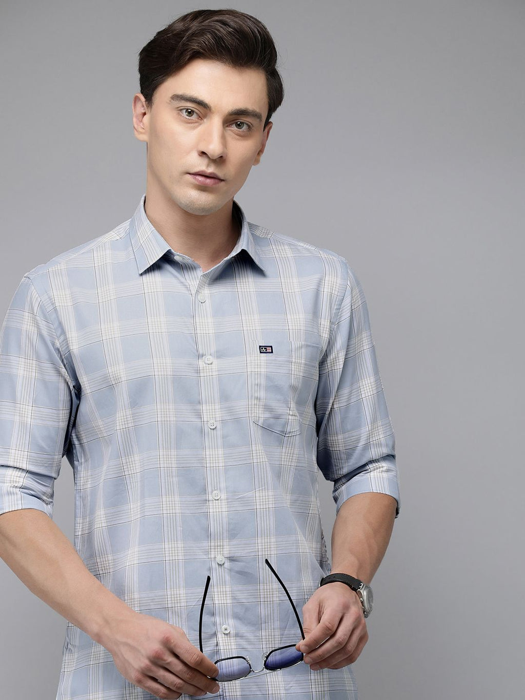  Arrow Sport Manhattan Slim Fit Checked Pure Cotton Casual Shirt