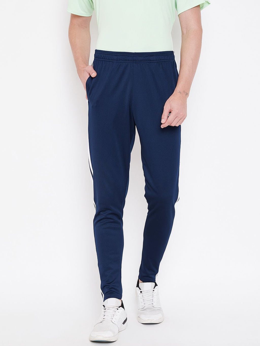  ADIDAS Men Navy Blue Essentials Classics Solid Sustainable Track Pants