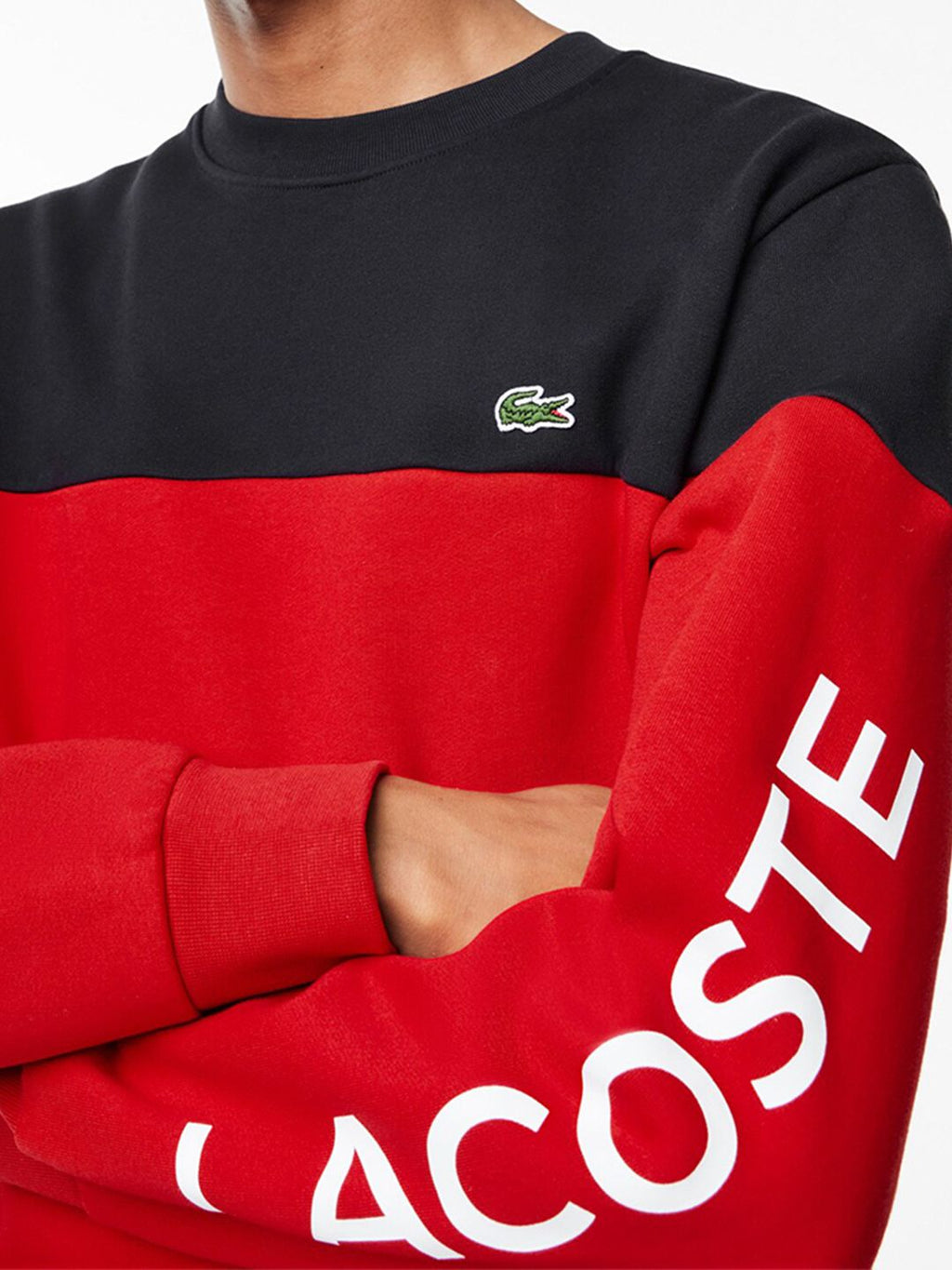  Lacoste Colourblocked Round Neck Cotton Sweatshirt