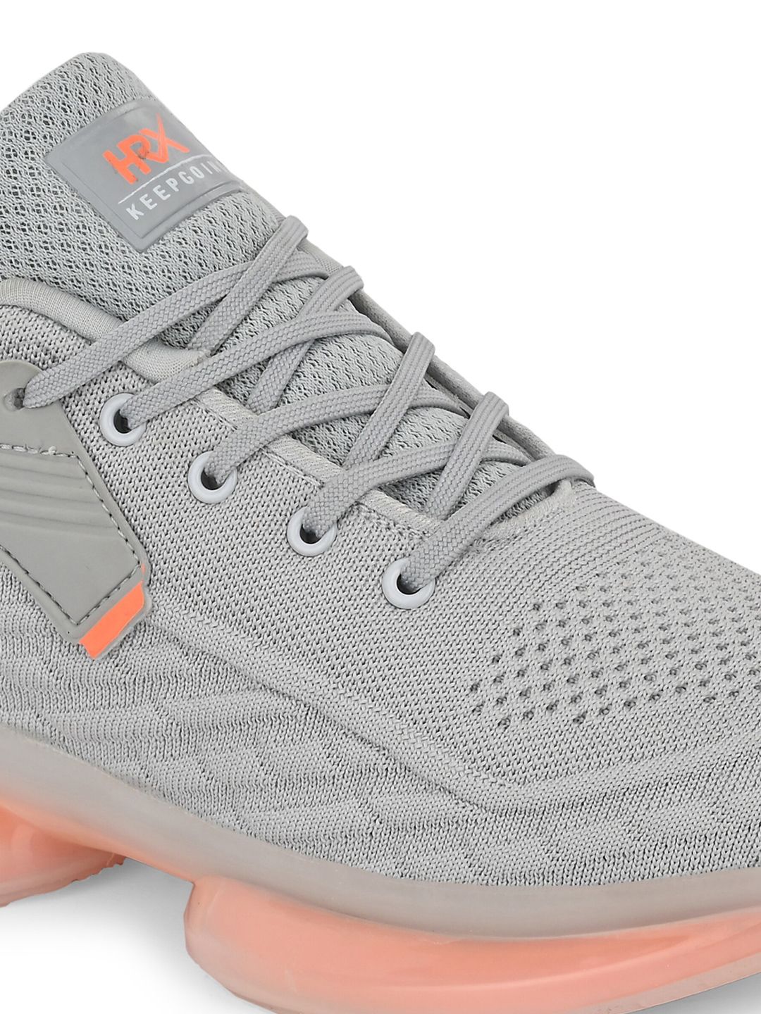  HRX By Hrithik Roshan Men Grey & Orange Mesh Non-Marking Walking Shoes