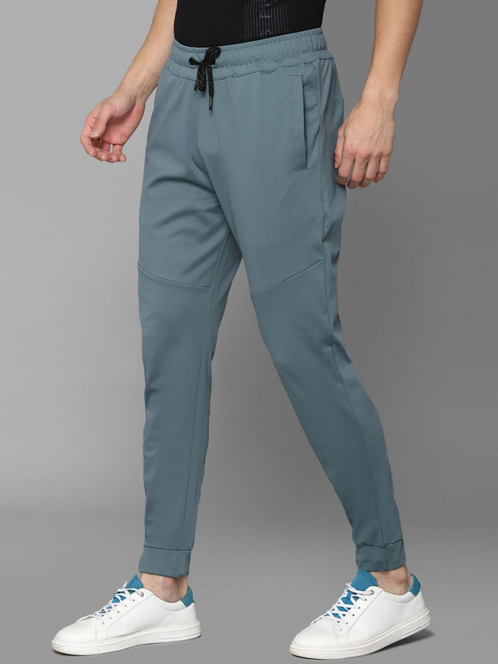  Louis Philippe ATHPLAY Men Blue Solid Slim Fit Joggers