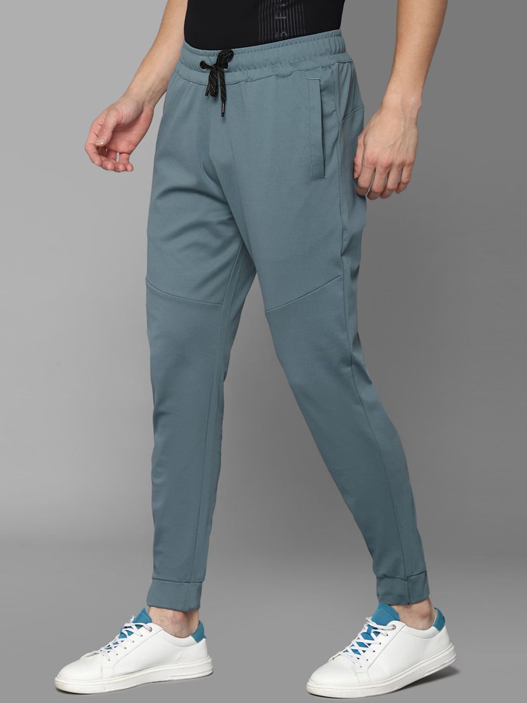  Louis Philippe ATHPLAY Men Blue Solid Slim Fit Joggers