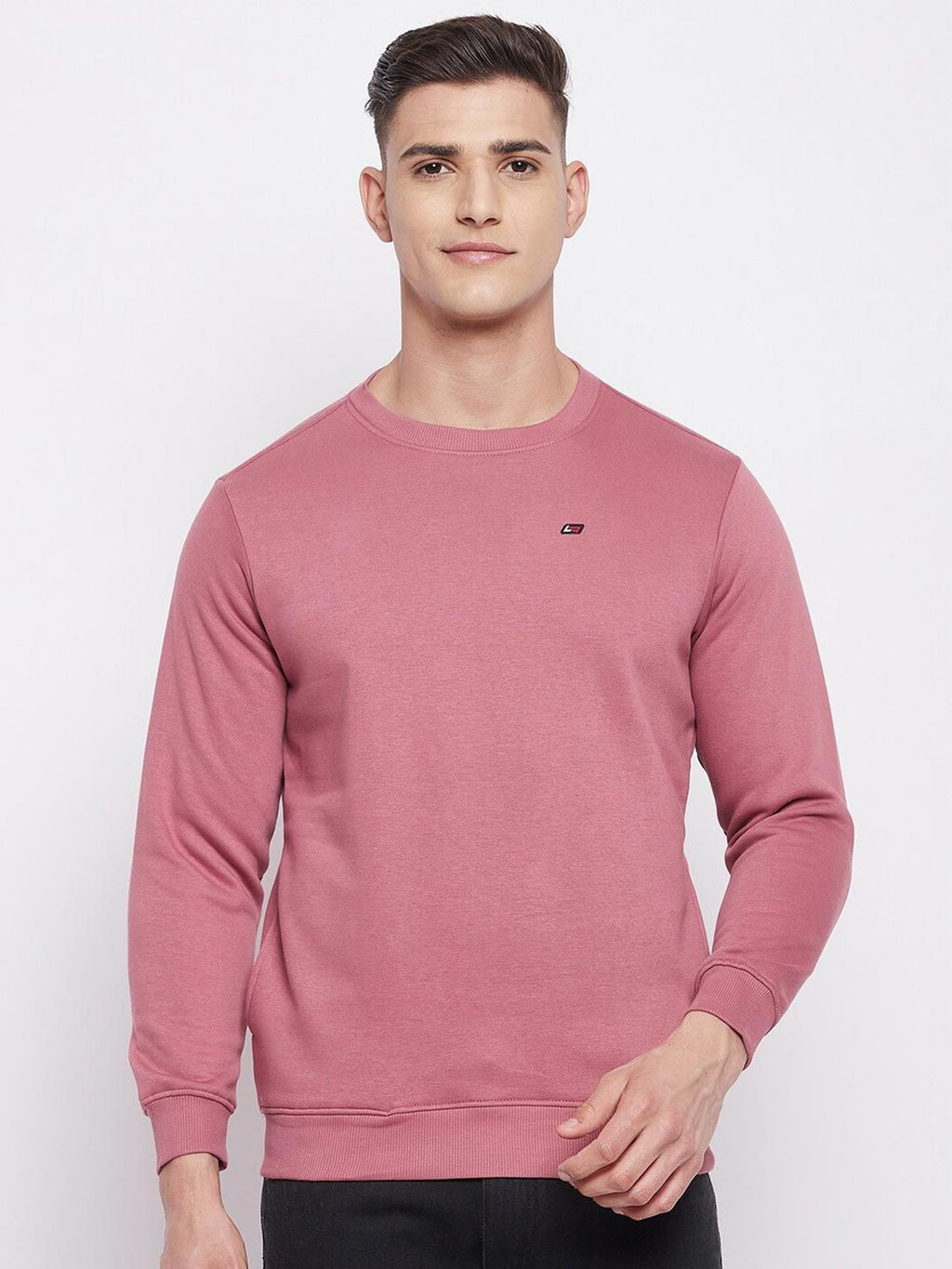  NEVA Men Onion Purple Solid Long Sleeves Sweatshirt