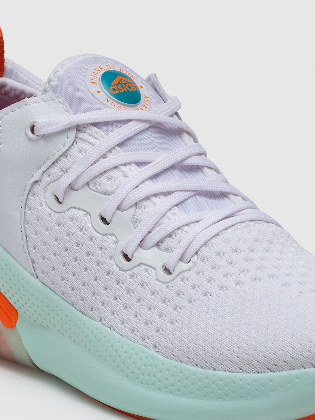  ASIAN Men White Textile Underpronator Road Running Shoes