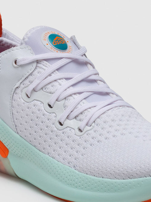  ASIAN Men White Textile Underpronator Road Running Shoes
