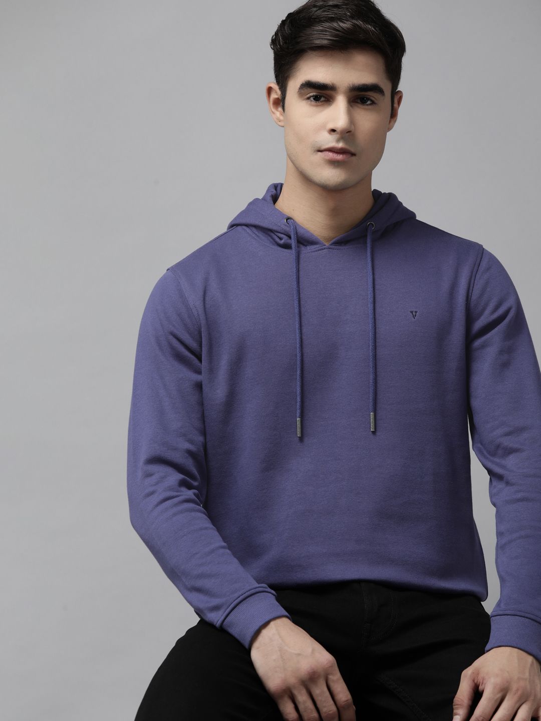  Van Heusen Men Purple Hooded Sweatshirt