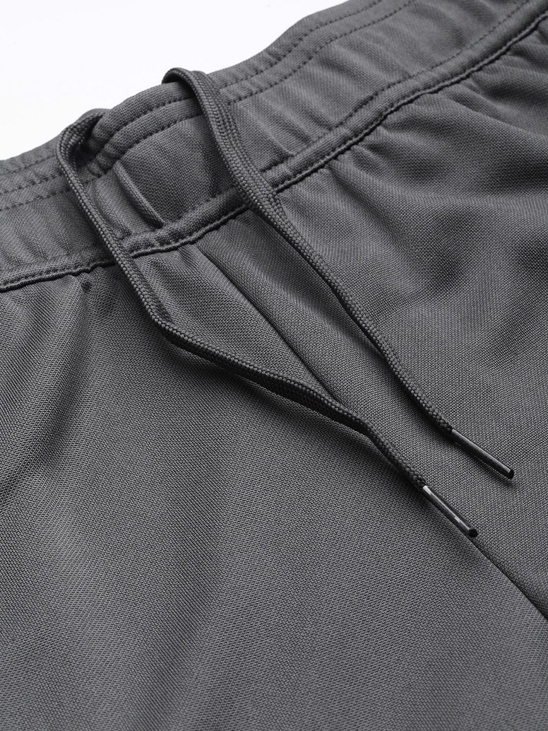  ADIDAS Men Grey Three-Striped Slim Tapered Track Pants