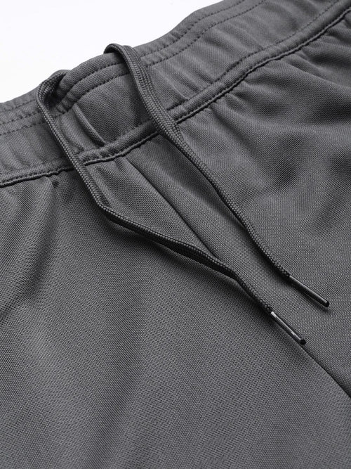  ADIDAS Men Grey Three-Striped Slim Tapered Track Pants