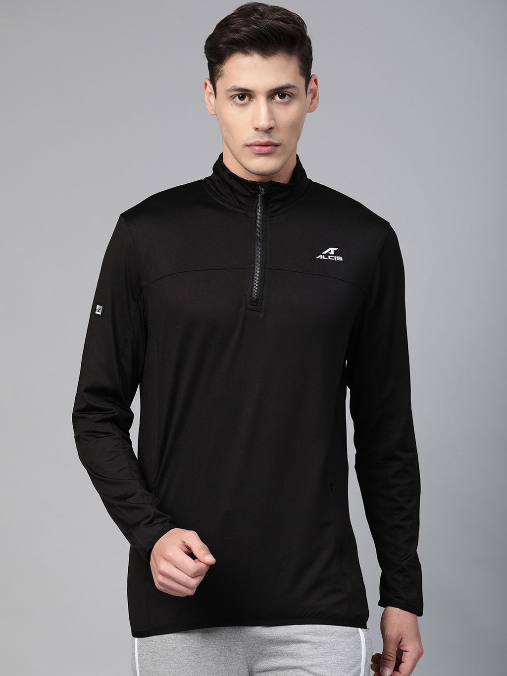  Alcis Men Black Solid Training Sweatshirt