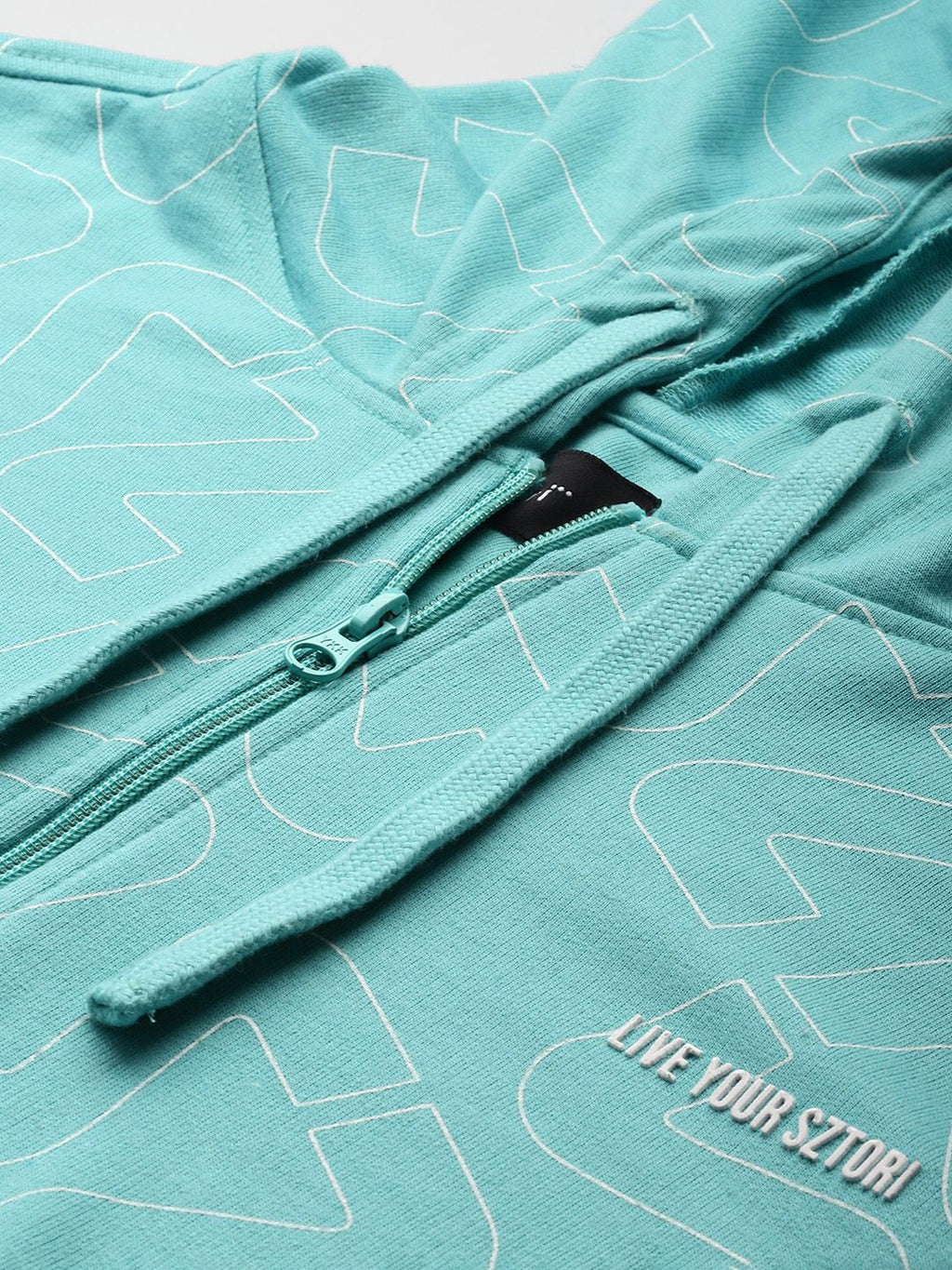  Sztori Men Plus Size Geometric Printed Hooded Sweatshirt