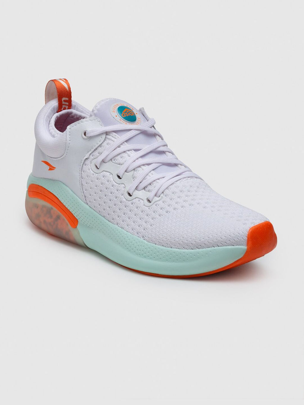  ASIAN Men White Textile Underpronator Road Running Shoes