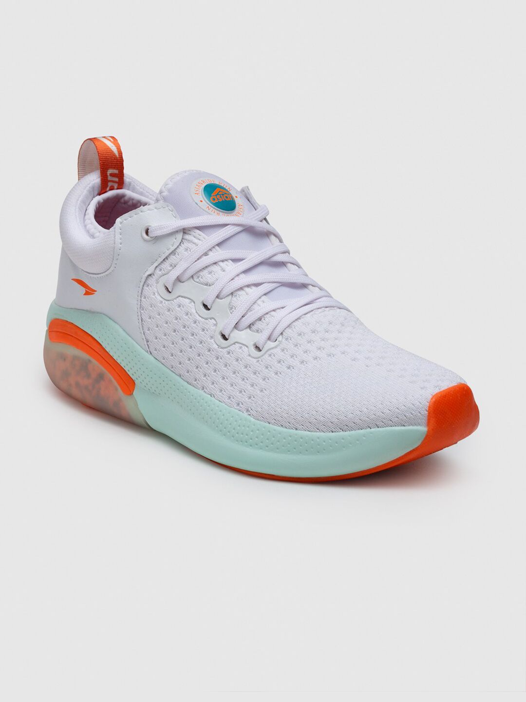  ASIAN Men White Textile Underpronator Road Running Shoes