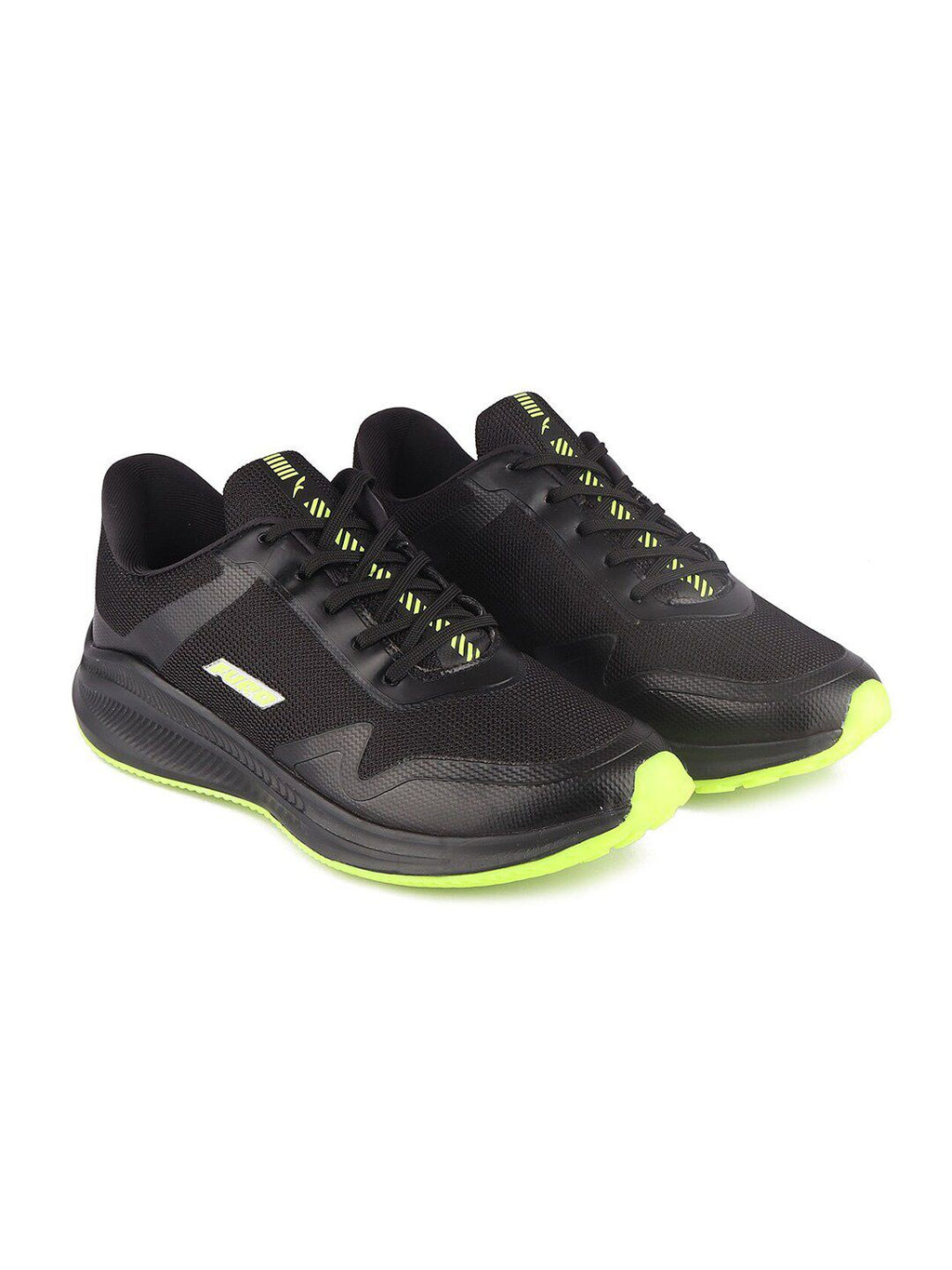  FURO By Red Chief Men Black Mesh Running Shoes