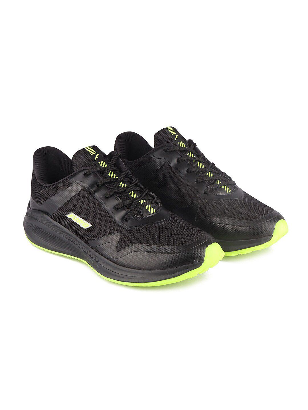  FURO By Red Chief Men Black Mesh Running Shoes