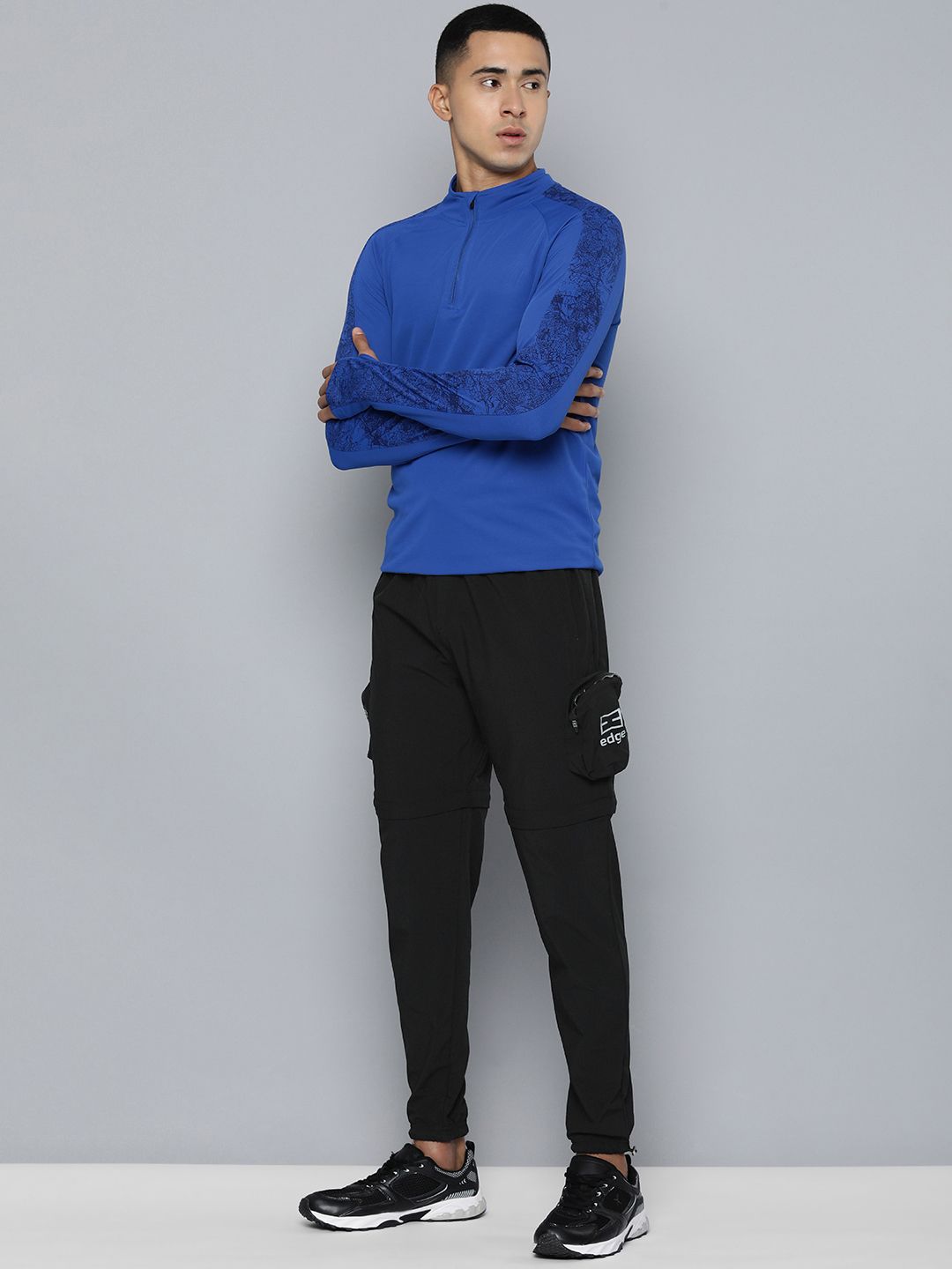  HRX By Hrithik Roshan Men EDGE Mid-Rise Rapid-Dry Joggers With Draw Cords Closure