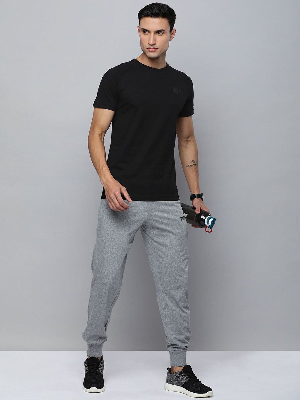  One8 X PUMA Men Pure Cotton Sports Slim Fit T-shirt With Applique Detail