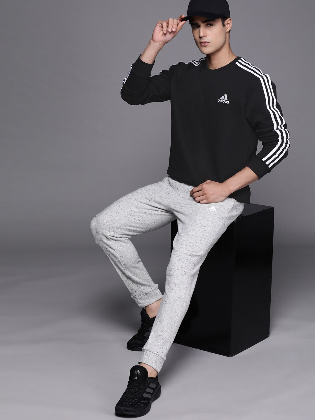  ADIDAS Men M 3S FL Solid Longline Sweatshirt