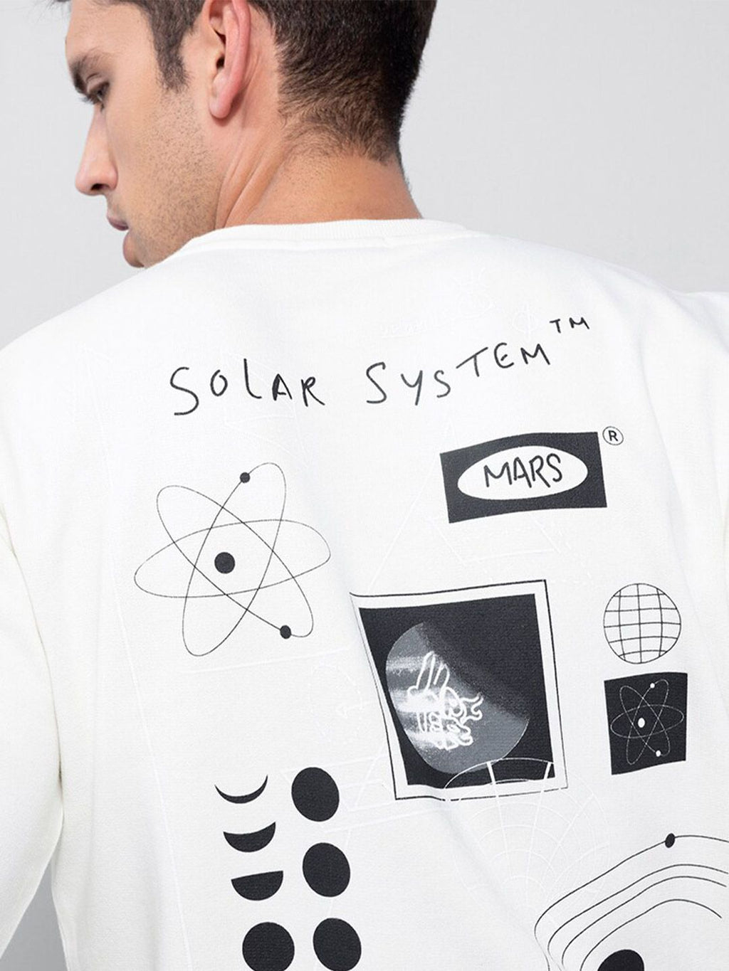  Snitch White Graphic Printed Cotton Sweatshirt