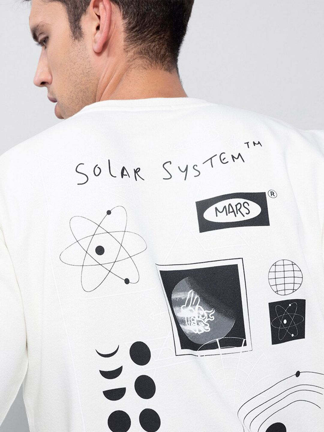  Snitch White Graphic Printed Cotton Sweatshirt