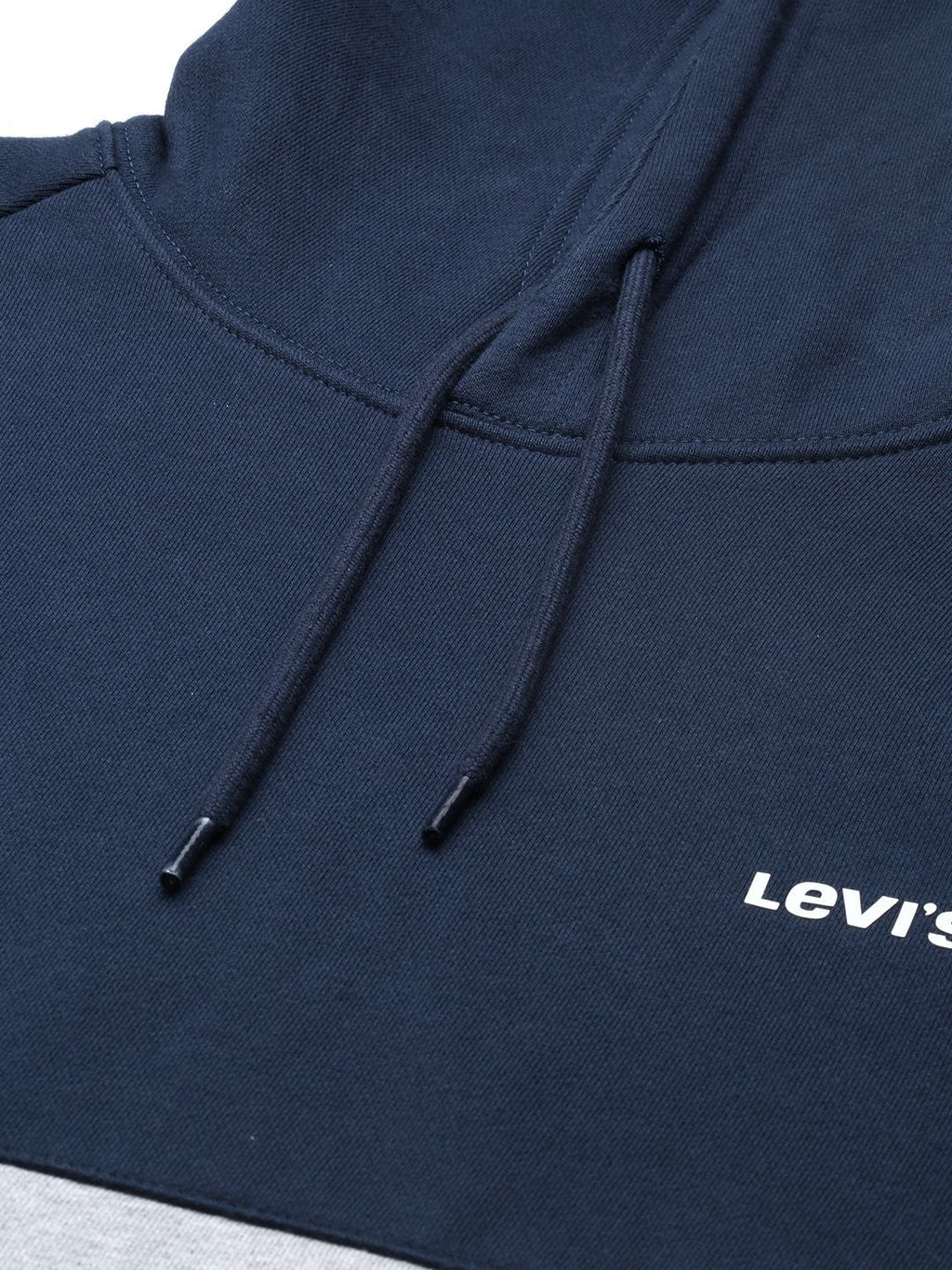  Levis Men Grey & Blue Colourblocked Pure Cotton Hooded Sweatshirt